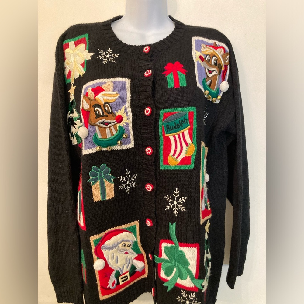 Yarnworks button down Christmas sweater szXL